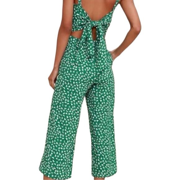 Faithful The Brand Playa Jumpsuit in Vintage Bloom Green - Picture 9 of 11